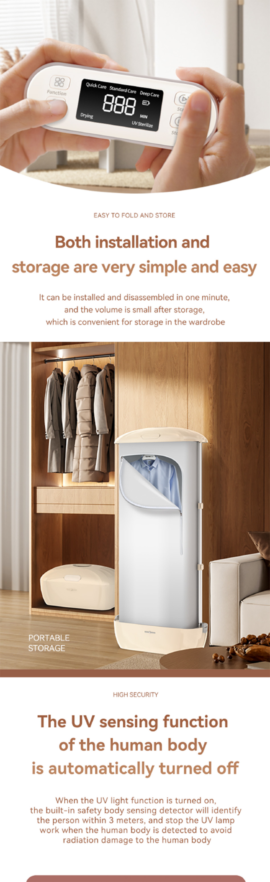 Smart Auto Uv Wrinkle Steam Iron Portable Folding Electric Clothes Dryer Smart Auto Uv Wrinkle Steam Iron Portable Folding Electric Clothes Dryer