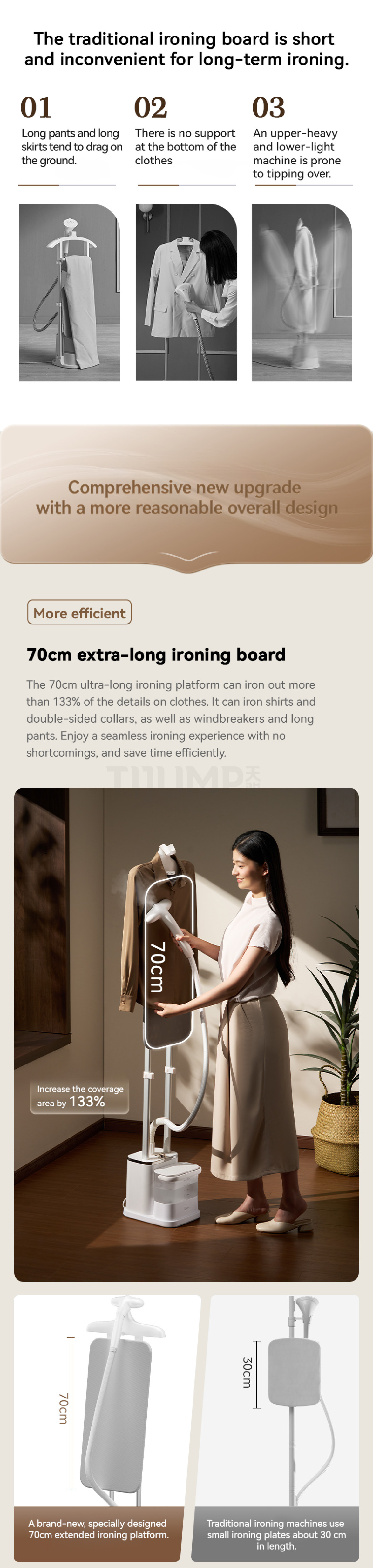 Effortless Fabric Steaming Powerful 2000W Standing Garment Steamer