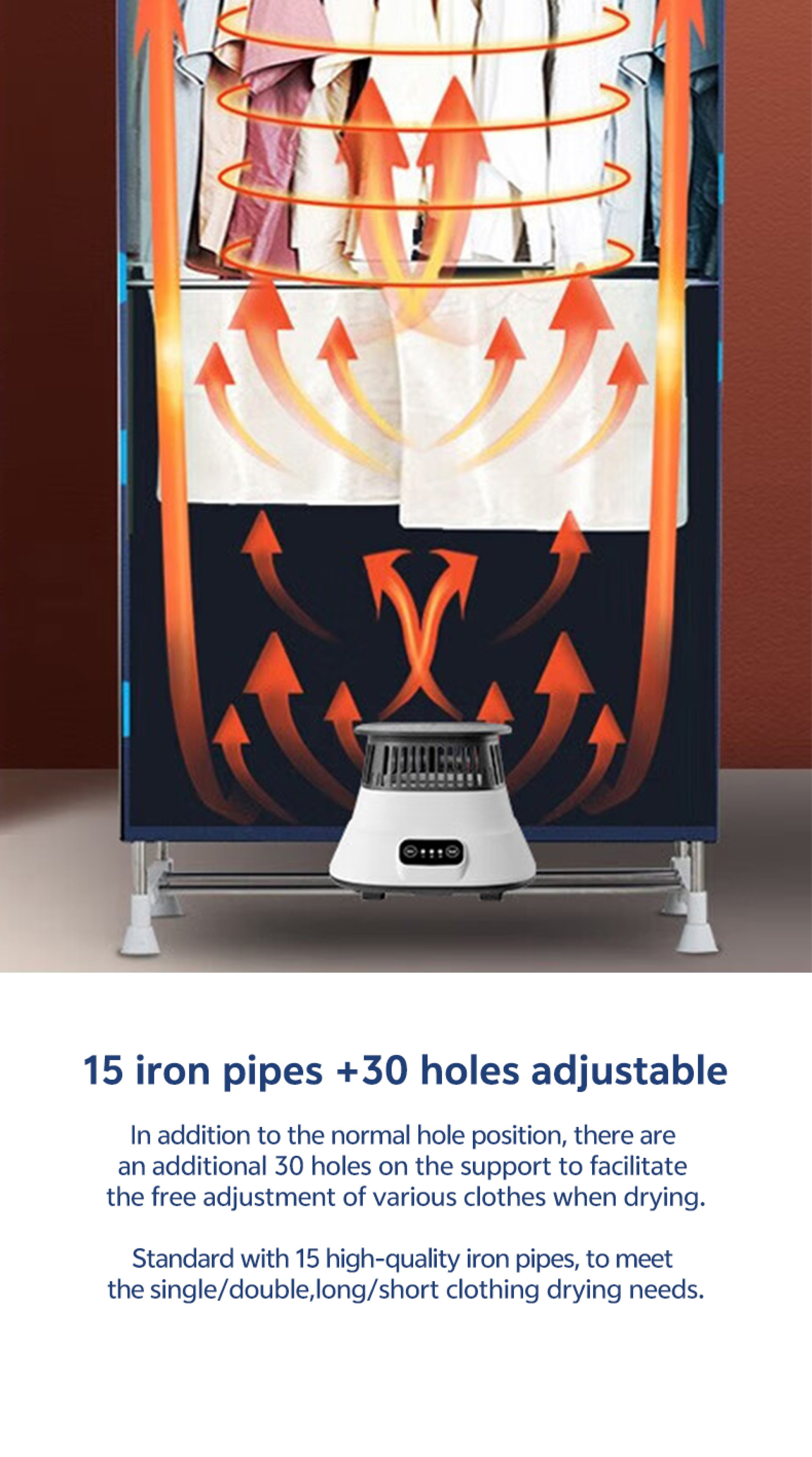 OEM 1200W 15kg Custom Fast Hot Air Drying Clothes Dryer