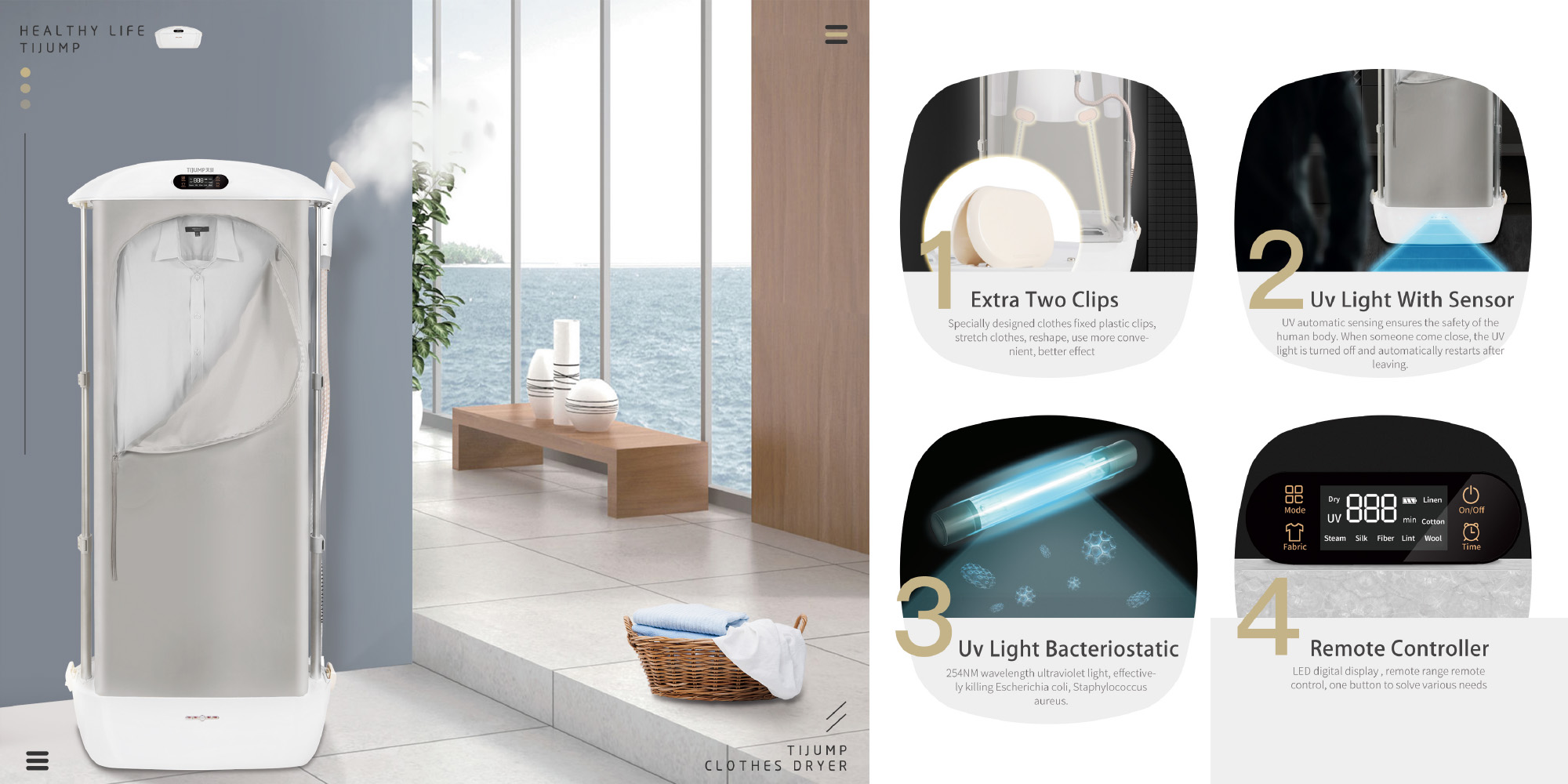 Portable Remote Control Clothes Garments Steam Ironing Compact Dryer