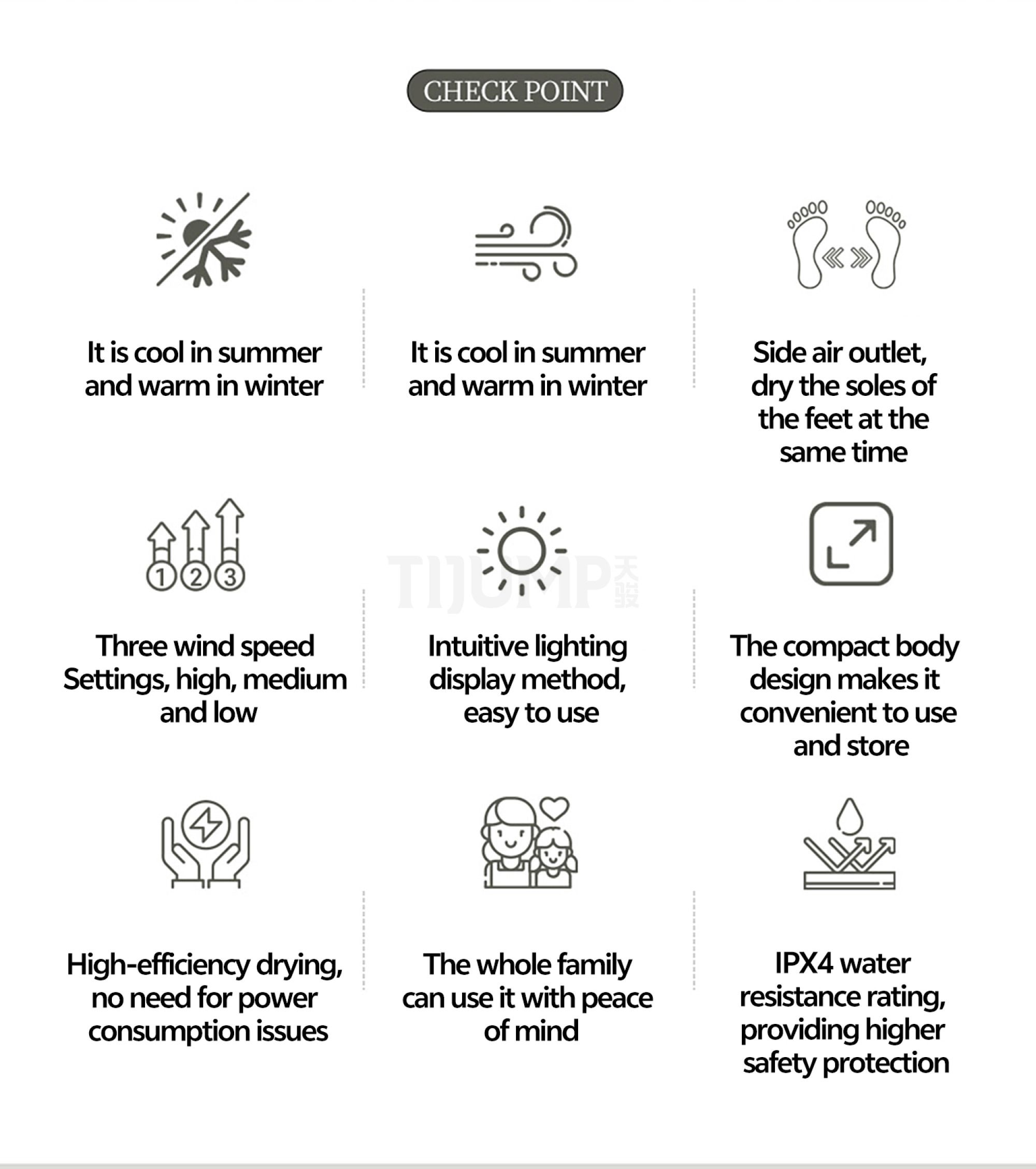 1400W Air Shower Body and Feet Dryer for Efficient Drying Swimming Pool