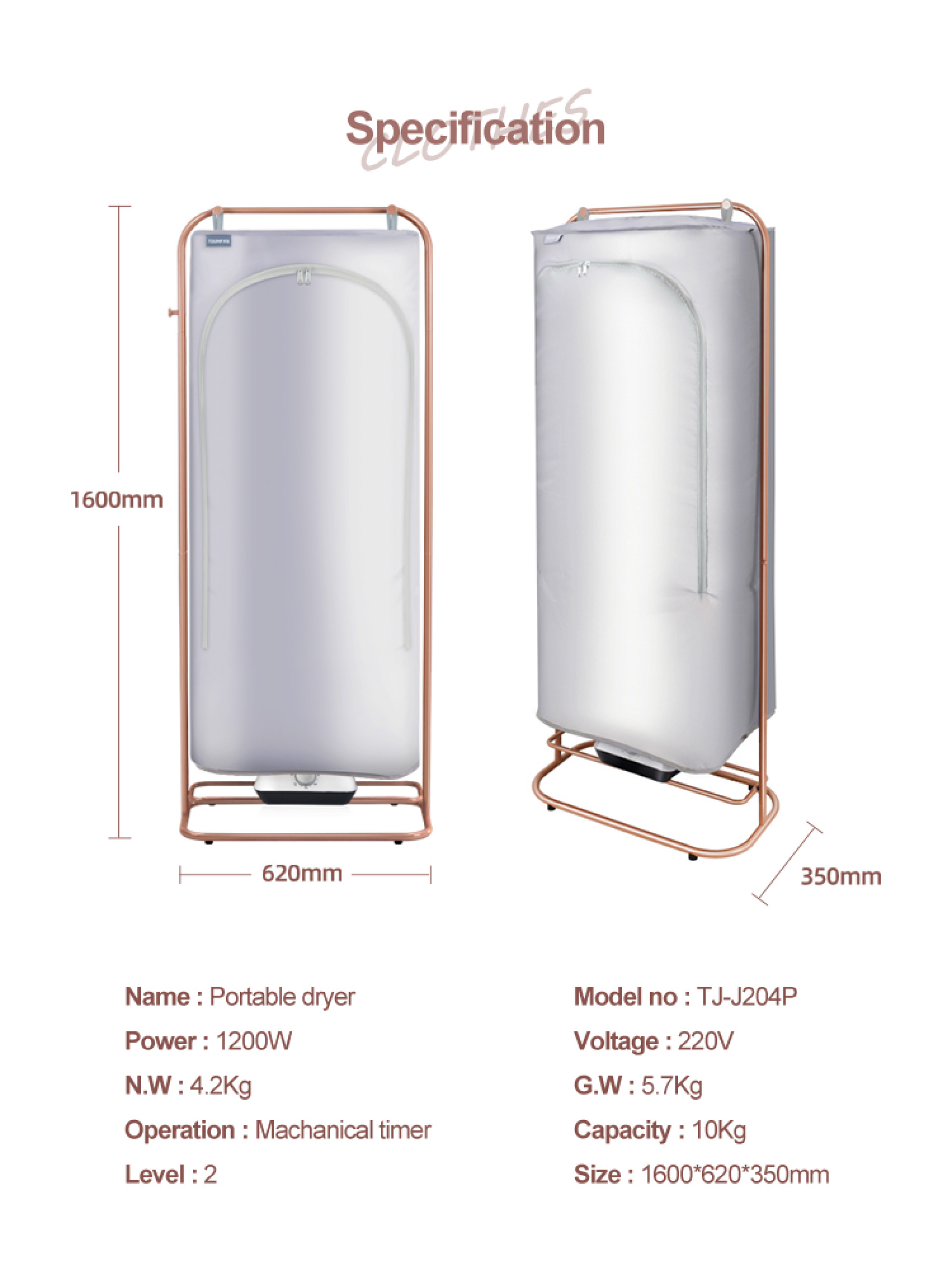 Portable Clothes Dryer with Fast Drying Mechanical Timer